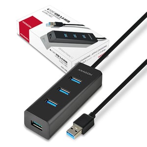 Axagon HUE-S2BL USB 3.2 Gen 1 (3.1 Gen 1) Typ-A-Hubs und -Konzentratoren, 5000 Mbit/s, schwarz