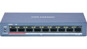 Hikvision DS-3E0109P-E/M(B) przełącznik sieciowy Nie zarządzany L2 Fast Ethernet (10/100) Obsługa PoE Niebieski