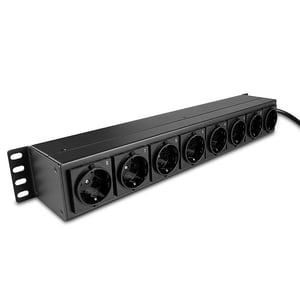 Lindy 73025 Power Distribution Unit (PDU) with 8 x Power Outlets, 1.5U, Black