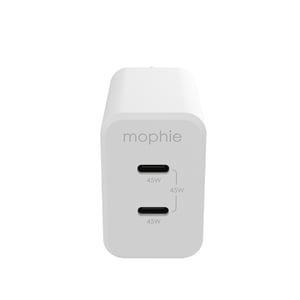 mophie 409909299 laddare för bärbara enheter: bärbar dator, smartphone, surfplatta, vit, växelström, snabbladdning, inbyggd
