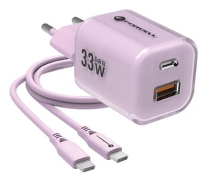 Forcell 5903396375668 ładowarka do urządzeń przenośnych Słuchawki, Smartfon, Smartwatch, Tablet Różowy Prąd przemienny Szybkie ładowanie Wewnętrzna