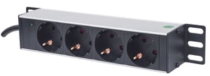 Intellinet 714020 Stromverteilereinheit (PDU) mit 4 Netzanschlüssen, 1U, grau