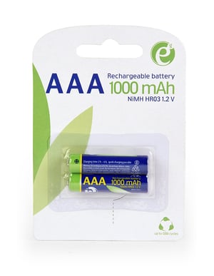 EnerGenie Ni-MH-Akkus AAA, 1000 mAh, 2 Stück, Blisterverpackung