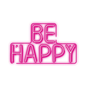 Forever Light Neon PLEXI LED BE HAPPY pink NNE10 Lekka ozdoba