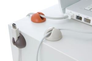 Bluelounge CableDrop Mini organizer do kabli Brązowy 9 szt.