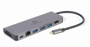 Gembird A-CM-COMBO5-05 USB 3.2 Gen 1 (3.1 Gen 1) Type-C Hubs and Concentrators, 5000 Mbit/s, Gray