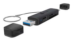 ICY BOX IB-CR203-CU3 USB 3.2 Gen 1 (3.1 Gen 1) kortläsare, typ A/typ C, svart