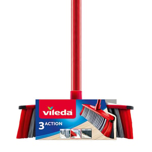 Vileda 4023103173286 Besen für den Innenbereich, harte Borsten, grau, rot