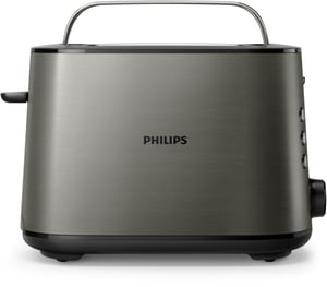 Philips Viva Collection HD2651/80 Toaster, 8 + 2 Scheiben, 1050 W, Titan