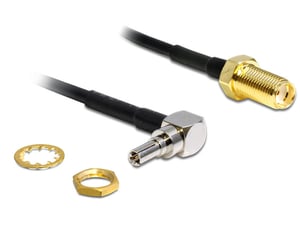 DeLOCK 88466 Signal Cable 0.2 m Black, Gold, Silver