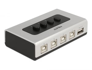 DeLOCK USB 2.0 Switch with 4 x Type-B Female to 1 x Type-A Female, Manual, Bidirectional