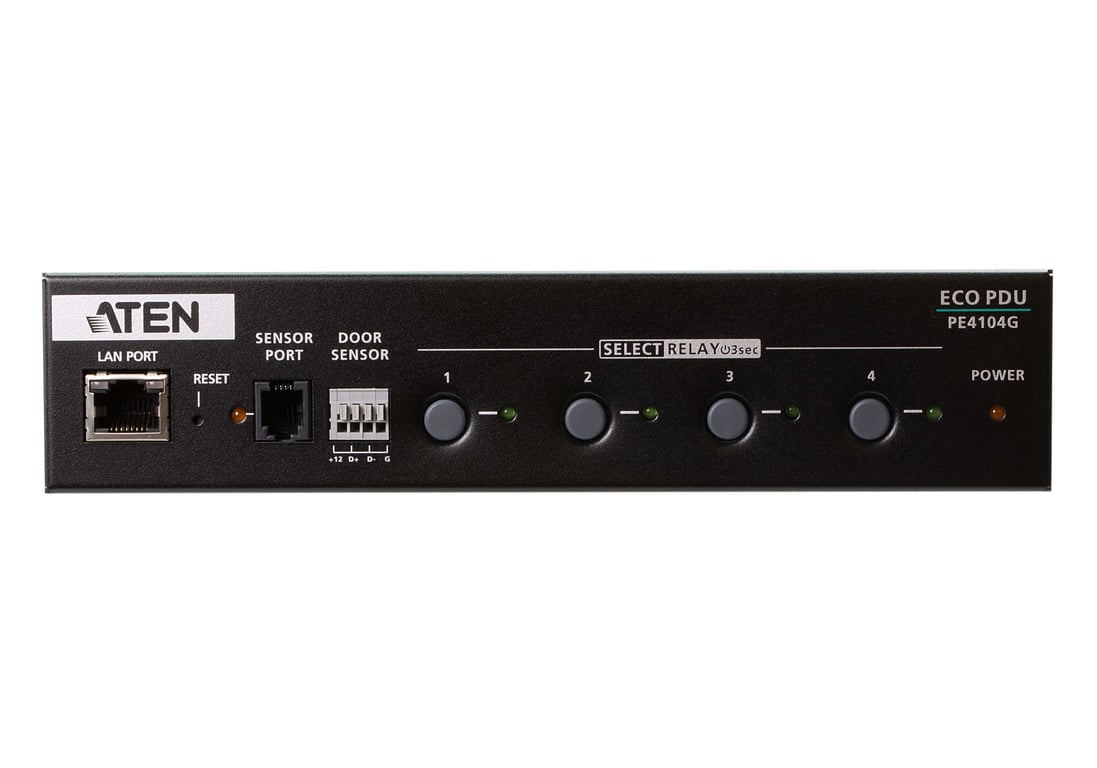 ATEN PE4104G rozdzielacz zasilania PDU 4 x gniazdo sieciowe 1U Czarny