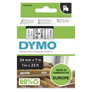 DYMO D1 oryginalne etykiety | czarny nadruk na białym | 24 mm x 7 m | samoprzylepne etykiety do drukarek etykiet LabelManager