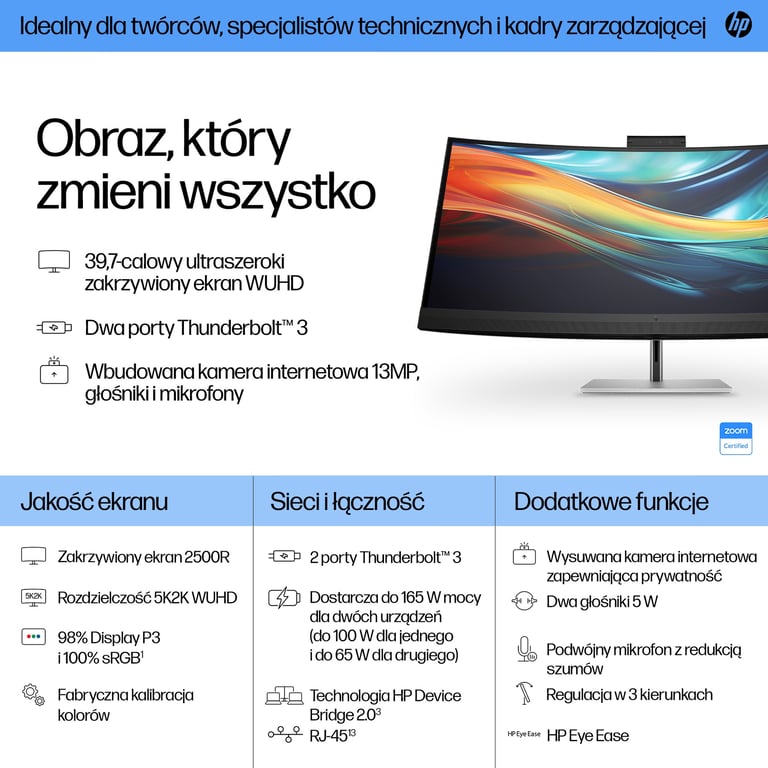 HP Monitor konferencyjny Pro seria 7 5K2K – 740pm, 39,7″
