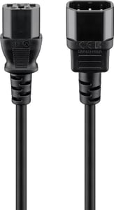 Goobay 50081 Power Cable, Black, 2 m, IEC C14 to IEC C13