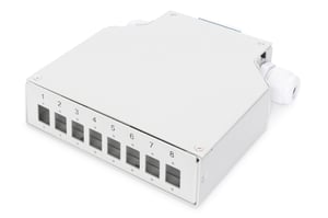 Digitus fiberoptisk switch för DIN-skena, 8x LC duplex, grå