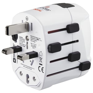 Hama World Travel Pro adapter wtyczek zasilających Uniwersalne Biały