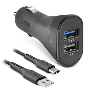 SBS TEKITCRC2U21AUL Ladegerät für mobile Geräte Smartphone Schwarz Automatischer Zigarettenanzünder