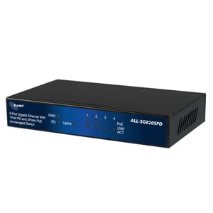ALLNET ALL-SG8205PD Unmanaged L2 Gigabit Ethernet (10/100/1000) Network Switch with PoE Support, Black