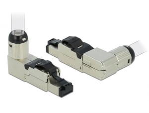 DeLOCK Wtyczka RJ45 montaż polowy Cat.6A metal kątowe