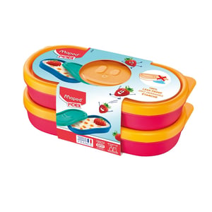 Maped M870901 pojemnik do przechowywania żywności Prostokątny Pudełko 0,15 l Pomarańczowy, Czerwony 2 szt.