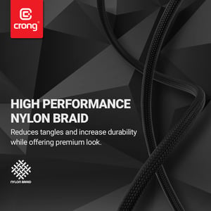 Crong CRG-AL15USCL-BLK kabel Lightning 1,5 m Aluminium, Czarny
