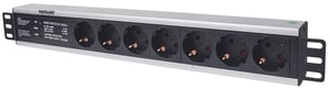 Intellinet 714006 Stromverteilereinheit (PDU) mit 7 Netzanschlüssen, 1,5 HE, schwarz