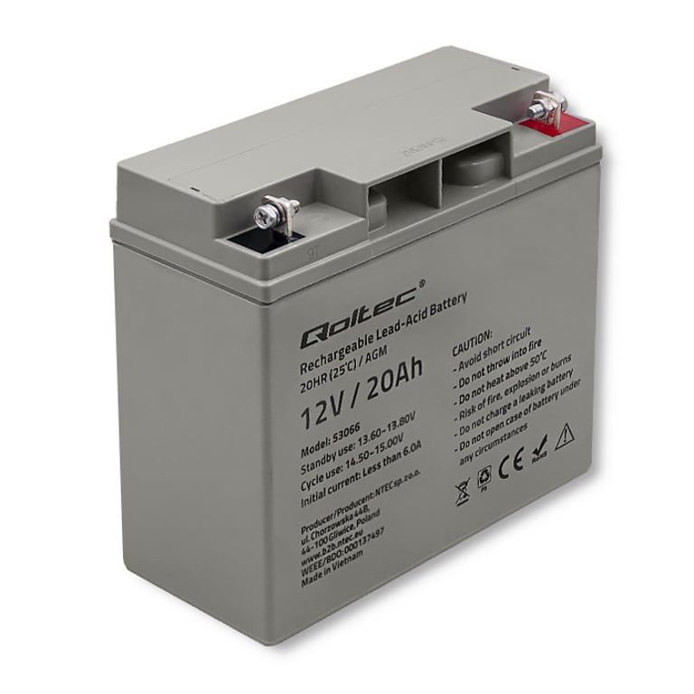 Qoltec 53066 akumulator Ołowiany (VRLA) 12 V 20 Ah