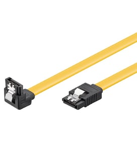 Goobay CAK SATA 600-010 90° CLIP 0,1 m SATA-Kabel 0,1 m SATA 7-polig Schwarz, Gelb