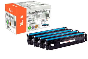 Peach PT1026 Tonerkassette, 4 Stück. Ersatz für Schwarz, Cyan, Magenta, Gelb