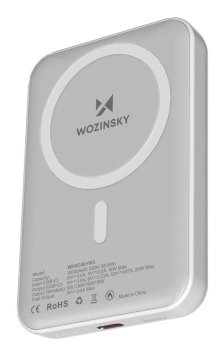 Wozinsky WRW349YWS Litowo-polimerowy (LiPo) 10000 mAh Bezprzewodowe ładowanie Biały