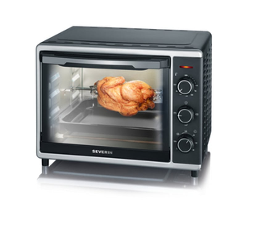 Severin TO 2056 30 l Czarny, Stal nierdzewna Grill