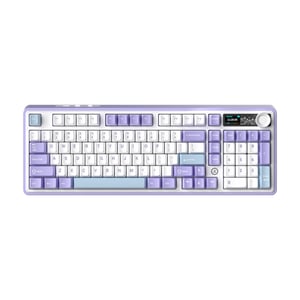 AJAZZ AK980 V2 klawiatura Uniwersalne USB + RF Wireless + Bluetooth QWERTY Fioletowy, Biały