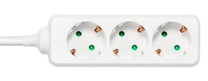 Deltaco GT-0302 Electrical Outlet, White