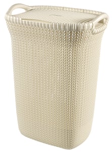 Curver Knit 57-liter Rectangular Beige Plastic Laundry Basket