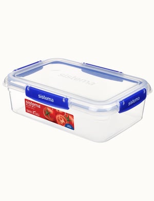 Sistema 881700 matförvaringsbehållare, rektangulär, 2,2 l, blå, genomskinlig, 1 st.