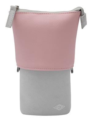Wedo 242 73009 Mjuk pennväska Tyg, konstläder, polyester Grå, Rosa