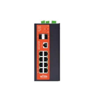 Wi-Tek WI-PMS310GF-ALIEN-I przełącznik sieciowy Zarządzany L2 Gigabit Ethernet (10/100/1000) Obsługa PoE Czarny, Pomarańczowy