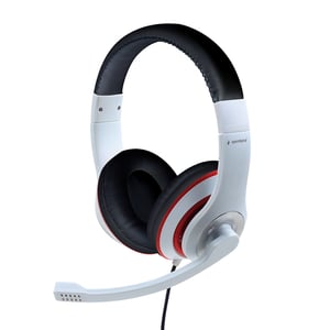 Gembird MHS-03-WTRDBK hörlurar/headset, trådbundet, huvudband, gaming, svart, rött, vitt