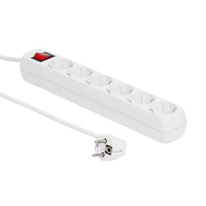 Microconnect GRU006W Verteiler 1,8 m, 6 x Netzanschluss, für den Innenbereich, Weiß