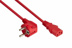 Kabelmeister SK0130-R010 kabel zasilające Czerwony 1 m Wtyczka zasilająca typu E+F IEC C13