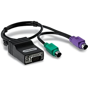Trendnet TK-CAT5P PS/2-kabel 0,4 m 2x 6-p Mini-DIN Svart
