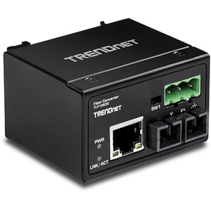 Trendnet TI-F10S30 200 Mbit/s 1310 nm Single-Port Network Converter, Black