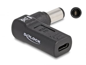 DeLOCK Adapter für Laptop-Netzkabel, USB-Typ-C-Buchse auf HP-Stecker 7,4 x 5,0 mm, 90° abgewinkelt
