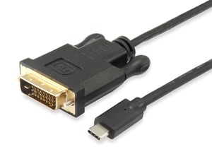 Equip 133468 Kabeladapter 1,8 m USB Typ C – DVI-D, schwarz
