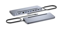i-tec C31FLAT2PDPRO Wired USB 3.2 Gen 1 (3.1 Gen 1) Type-C Docking Station, Silver