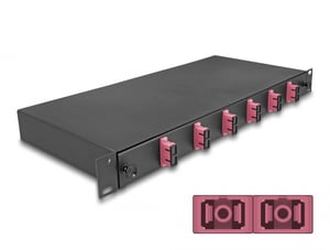 DeLOCK 19″ Fiber Optic Patch Panel, 6 x SC Duplex OM4, 1U, Fully Assembled
