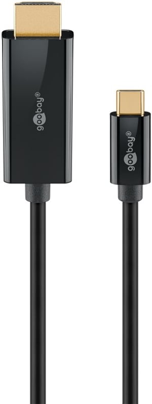 Goobay 75696 adapter kablowy 1 m USB Type-C HDMI Czarny