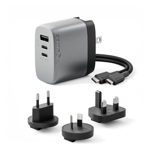 ALOGIC WCM3X67-SGR Ladegerät für mobile Geräte: Laptop, Smartphone, Tablet, grau, Wechselstrom, Schnellladung, intern