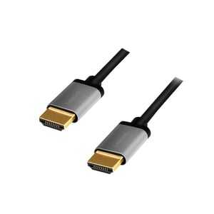 LogiLink CHA0102 HDMI-Kabel, 3 m, HDMI Typ A (Standard), Schwarz, Grau